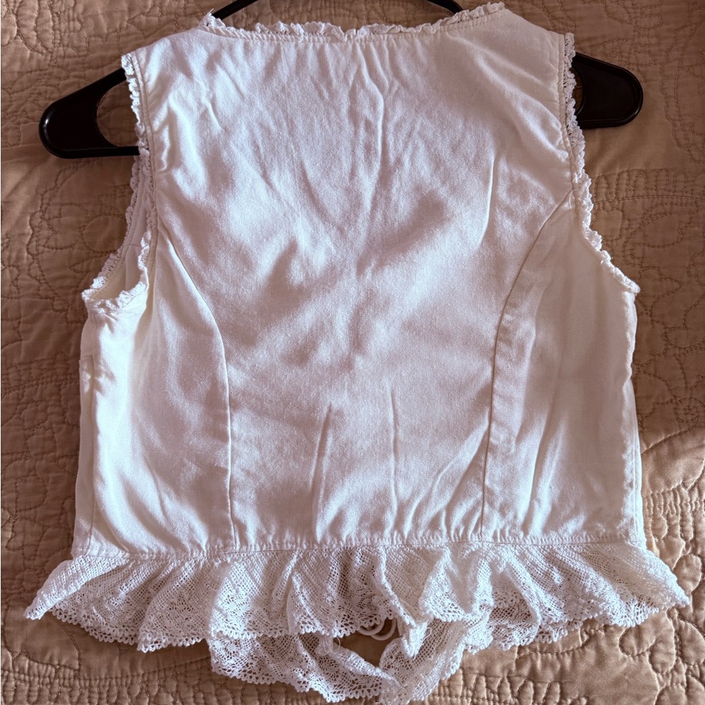 New Look Cream Lace-Up Sleeveless Blouse - Picture 3 of 3
